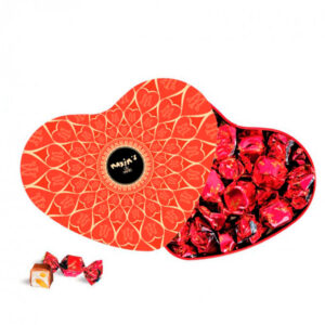 Grand Coeur Métal Chocolats assortis amande - miel - nougat